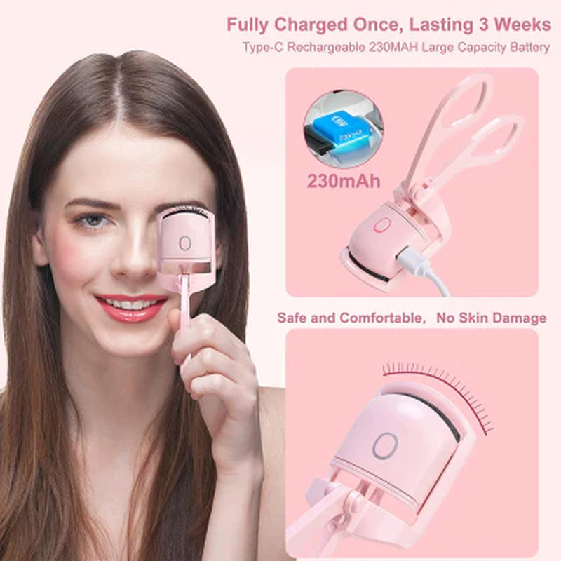 Ultraglow Electric Eyelash Curler - Long-Lasting Curls for Perfectly Defined Lashes - Essential Makeup Kit for Stunning Eyes!