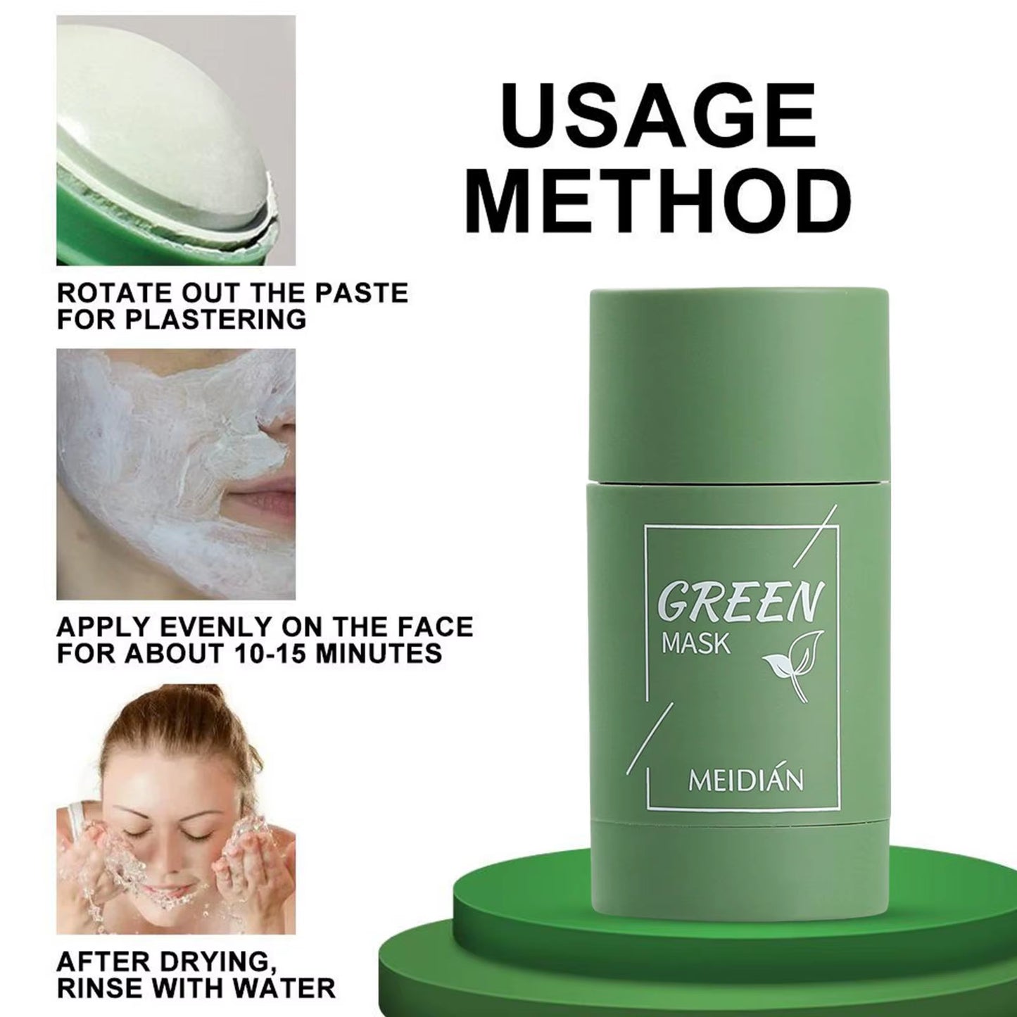 Revitalize Your Skin with Our Natural Green Tea Cleansing Mask - Acne Treatment & Blackhead Remover!