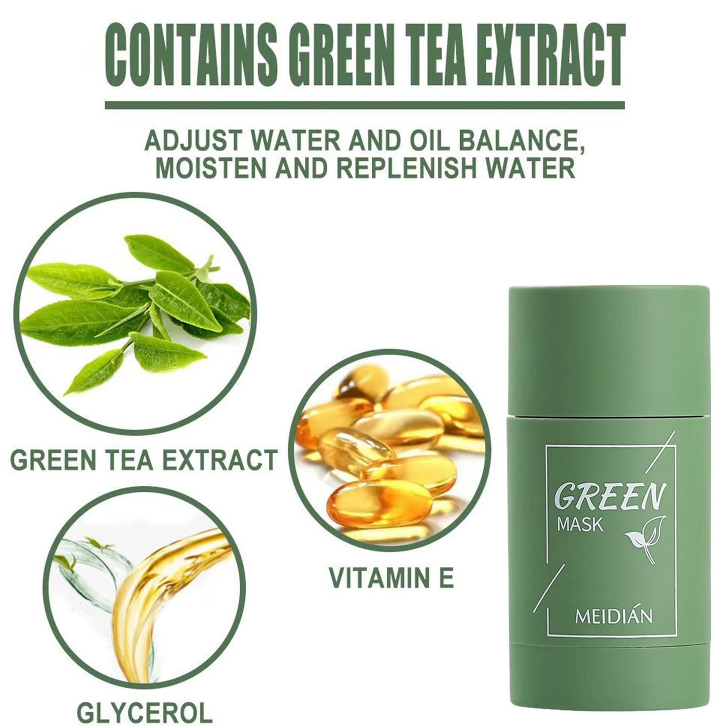 Revitalize Your Skin with Our Natural Green Tea Cleansing Mask - Acne Treatment & Blackhead Remover!